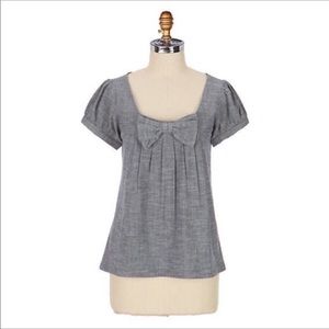 Anthropologie Fai Caden Bow Chambray Top